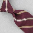 VTG CHRISTIAN DIOR GOLD MAROON STRIPE SKINNY LOGO 60s 70s Mens Neck Tie #V-1 EVC