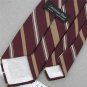 VTG CHRISTIAN DIOR GOLD MAROON STRIPE SKINNY LOGO 60s 70s Mens Neck Tie #V-1 EVC