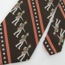 Vtg Sears ROMAN EMPIRE Warrior  Soldier Star Gun Stripe Brn 60s 70s Neck Tie #VE