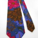 #1A THE LIMITED FLORAL UNISEX WOMAN/MAN INDIGO BROWN Silk Men Neck Tie Necktie