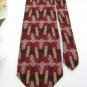 OSCAR DE LA RENTA USA FLORAL STRIPE RED GOLD GREY Neck Tie Men Designer Tie EUC