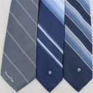 Vtg 3 Oscar de la Renta Etienne Aigner Cardin Logo Striped Narrow 70s Tie Lot