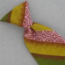 Vtg Wemlon Wembley Clip On Snap On Gold Olive Gloss Art Nouveau 60s Neck Tie V-4