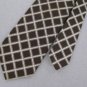 Vtg Christian Dior Square Check Brn White Texture 60s 70s Mens Neck Tie #V-4 EVC