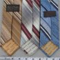 Vtg 3 Pierre Cardin Sky Blue Brn Gray Logo Stripe Narrow Skinny 70s Neck Tie Lot