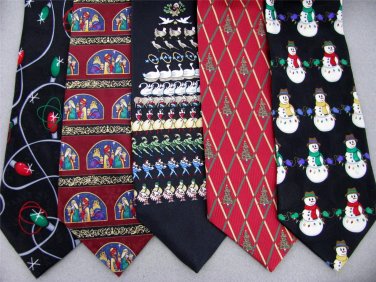 2 Christmas Xmas Holiday Silk Men's Ties Necktie Neck Tie Lot #96