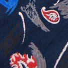 ADOLFO ART DECO BLACK RED BLUE SILK NECKTIE Men Designer EUC