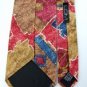 #1A LDM MADE IN ITALY RED BROWN BLUE TRIBAL PATTERNS MEN NECK TIE Lot#4F