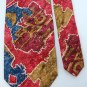#1A LDM MADE IN ITALY RED BROWN BLUE TRIBAL PATTERNS MEN NECK TIE Lot#4F