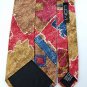 #1A LDM MADE IN ITALY RED BROWN BLUE TRIBAL PATTERNS MEN NECK TIE Lot#4F