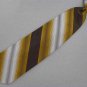 Vintage Trevira Clipon Stripe Brown Gold Clip-On Gloss 60s 70s Men Neck Tie #V-4