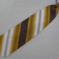 Vintage Trevira Clipon Stripe Brown Gold Clip-On Gloss 60s 70s Men Neck Tie #V-4