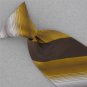 Vintage Trevira Clipon Stripe Brown Gold Clip-On Gloss 60s 70s Men Neck Tie #V-4