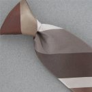 Vtg Town Craft Stripe Brn Beige Clipon Clip-On 1960 60s 70s Mens Neck Tie #V-4