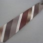 Vtg Town Craft Stripe Brn Beige Clipon Clip-On 1960 60s 70s Mens Neck Tie #V-4