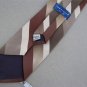 Vtg Town Craft Stripe Brn Beige Clipon Clip-On 1960 60s 70s Mens Neck Tie #V-4
