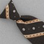 Vintage Regal Clipon Clip-On Stripe Circles Brn Beige 60s 70s Mens Neck Tie #V-4