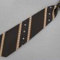Vintage Regal Clipon Clip-On Stripe Circles Brn Beige 60s 70s Mens Neck Tie #V-4