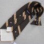 Vintage Regal Clipon Clip-On Stripe Circles Brn Beige 60s 70s Mens Neck Tie #V-4