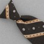 Vintage Regal Clipon Clip-On Stripe Circles Brn Beige 60s 70s Mens Neck Tie #V-4