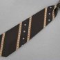 Vintage Regal Clipon Clip-On Stripe Circles Brn Beige 60s 70s Mens Neck Tie #V-4