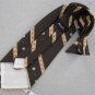 Vintage Regal Clipon Clip-On Stripe Circles Brn Beige 60s 70s Mens Neck Tie #V-4