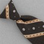 Vintage Regal Clipon Clip-On Stripe Circles Brn Beige 60s 70s Mens Neck Tie #V-4