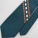 Vtg Wemlon Wembley Dark Green Circle Geomatric Texture 60s 70 Neck Tie #V-4 EVC