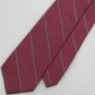 Vtg YSL Yves Saint Laurent Monogram Narrow Stripe Maroon Navy 70s Neck Tie #V-4