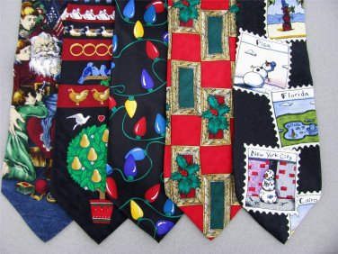 3 Christmas Xmas Holiday Silk Men's Ties Necktie Neck Tie Lot #P16L