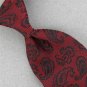 Vintage Rare Wembley Maroon Black Gloss Paisley Check Men 70s Neck Tie V-4 EVC