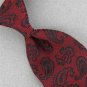 Vintage Rare Wembley Maroon Black Gloss Paisley Check Men 70s Neck Tie V-4 EVC