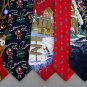 7 Christmas Xmas Holiday Silk Men's Ties Necktie Neck Tie Lot #P7A Excellent