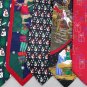 7 Christmas Xmas Holiday Silk Men's Ties Necktie Neck Tie Lot #P7A Excellent