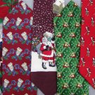 7 Christmas Xmas Holiday Silk Men's Ties Necktie Neck Tie Lot #P1 Excellent