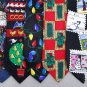 7 Christmas Xmas Holiday Silk Men's Ties Necktie Neck Tie Lot #P15U Excellent