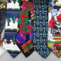 7 Christmas Xmas Holiday Silk Men's Ties Necktie Neck Tie Lot #P15U Excellent