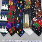 7 Christmas Xmas Holiday Silk Men's Ties Necktie Neck Tie Lot #P16Y Excellent