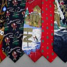 7 Christmas Xmas Holiday Silk Men's Ties Necktie Neck Tie Lot #P12H Excellent