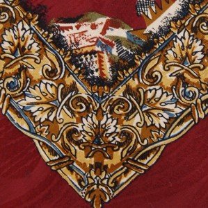 #1A XL NORTON DITTO ART DECO MAROON OLIVE BLUE NECK TIE +