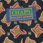 CHAPS RALPH LAUREN BLACK RED ORANGE SILK MENS NECK TIE Men Designer Tie EUC
