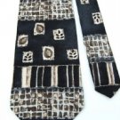 #1A LOOSEN UP by SUPERBA ART DECO BLACK BEIGE Men Neck Tie Lot#4F