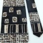 #1A LOOSEN UP by SUPERBA ART DECO BLACK BEIGE Men Neck Tie Lot#4F