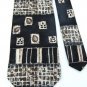 #1A LOOSEN UP by SUPERBA ART DECO BLACK BEIGE Men Neck Tie Lot#4F