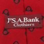 Vintage JoS A Bank Wool Xmas Horn Red Blk Gray Narrow Men Neck Tie Necktie #EV