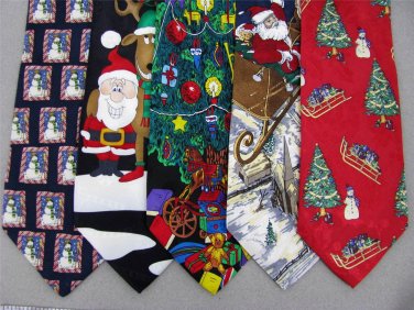 2 Christmas Xmas Holiday Silk Men's Ties Necktie Neck Tie Lot #LO24