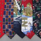 5 Christmas Xmas Holiday Silk Men's Ties Necktie Neck Tie Lot #P6 Excellent