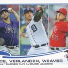 David Price-Justin Verlander-Jered Weaver 2013 Topps #94 Baseball Card David Price-Justin Verlander-Jered Weaver 2013 Topps #94 Baseball Card