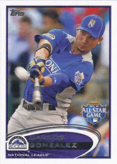 Carlos Gonzalez 2012 Topps Update #US259 Colorado Rockies Baseball Card