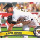 Zach Duke 2011 Topps #96 Pittsburgh Pirates Baseball Card